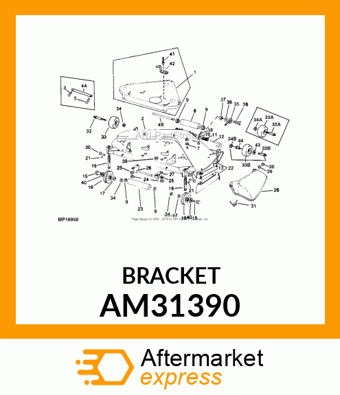 BRACKET, WELDED REAR ROLLER (47) AM31390