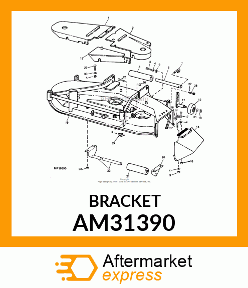 BRACKET, WELDED REAR ROLLER (47) AM31390