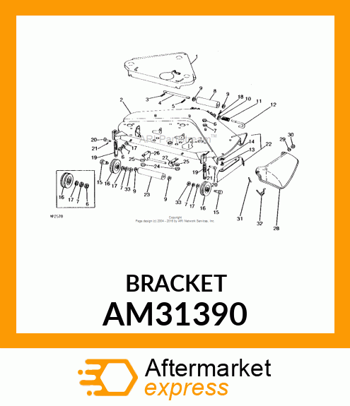 BRACKET, WELDED REAR ROLLER (47) AM31390