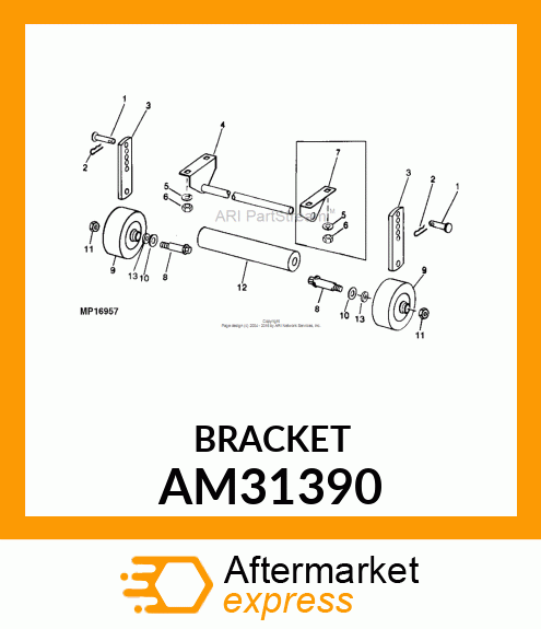 BRACKET, WELDED REAR ROLLER (47) AM31390