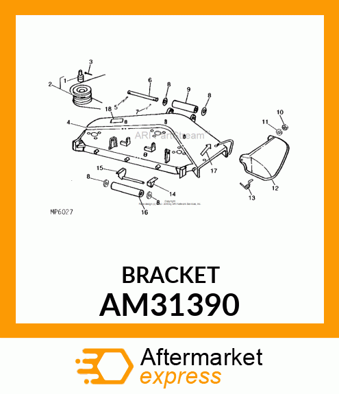 BRACKET, WELDED REAR ROLLER (47) AM31390