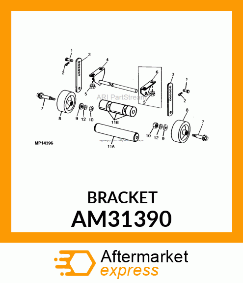 BRACKET, WELDED REAR ROLLER (47) AM31390