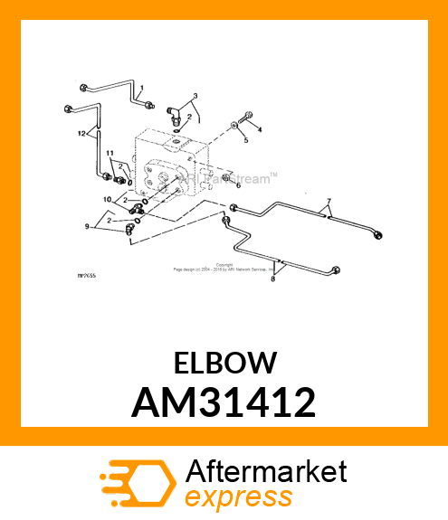 Elbow Fitting - ELBOW FITTING, (HYD TUBE FITTING AD AM31412