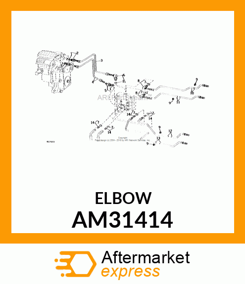 Elbow Fitting - HYD TUBE FIT ADJ 90D ELBOW-PUR AM31414