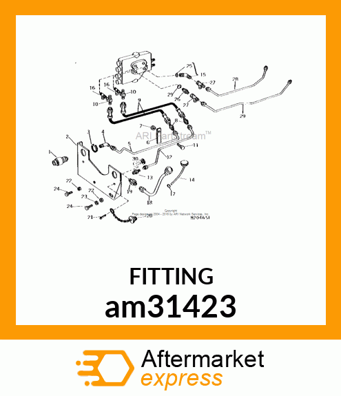 FITTING, 37 DEGREE FLARE SWIVEL RUN am31423