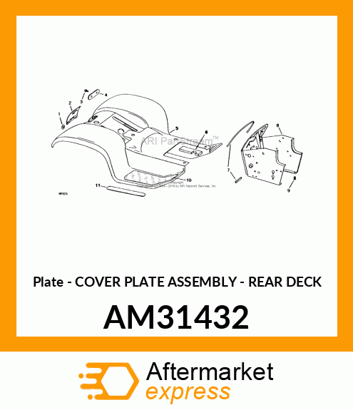 Plate - COVER PLATE ASSEMBLY - REAR DECK AM31432