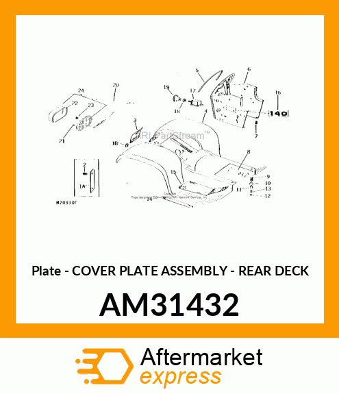 Plate - COVER PLATE ASSEMBLY - REAR DECK AM31432