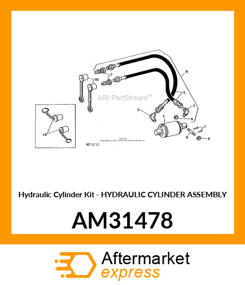 Hydraulic Cylinder Kit - HYDRAULIC CYLINDER ASSEMBLY AM31478