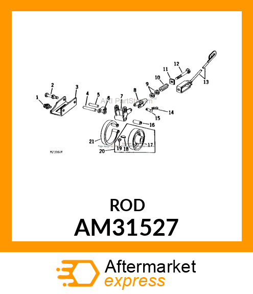 Rod - BRAKE ROD WELDED (Part is Obsolete) AM31527