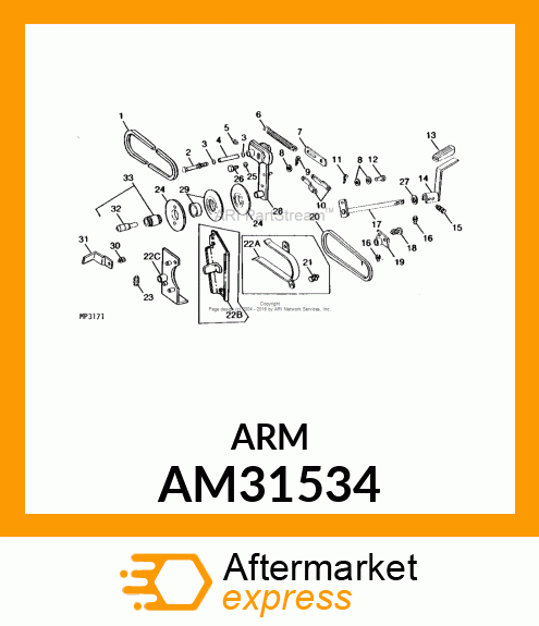 Arm - ARM, WELDED VARIATOR AM31534