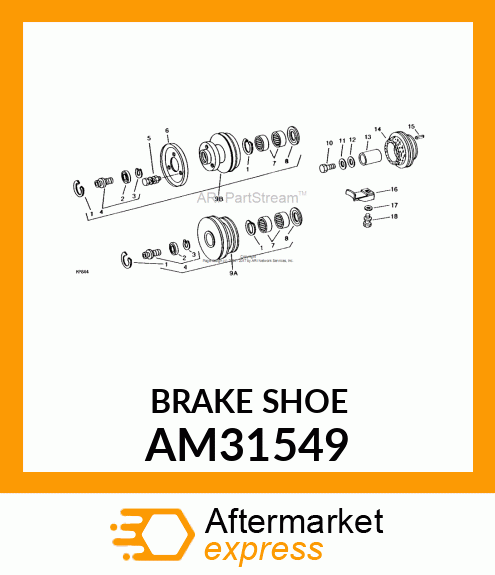 Brake Shoe - SHOE, BONDED PTO BRAKE AM31549