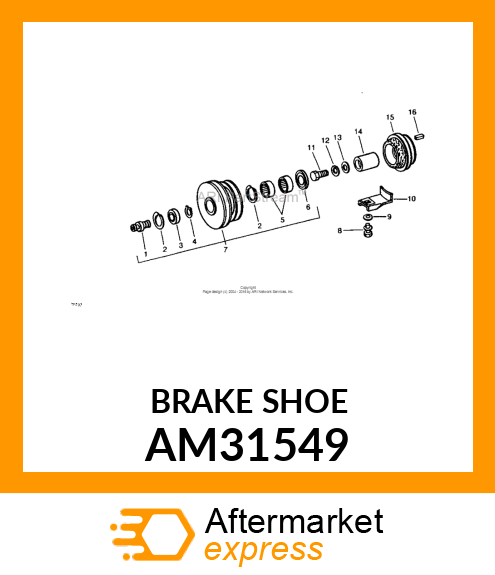 Brake Shoe - SHOE, BONDED PTO BRAKE AM31549