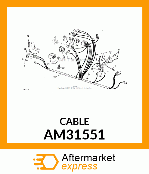 BATTERY TO SOLENOID CABLE AM31551