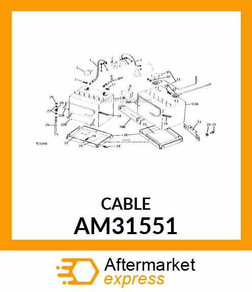 BATTERY TO SOLENOID CABLE AM31551