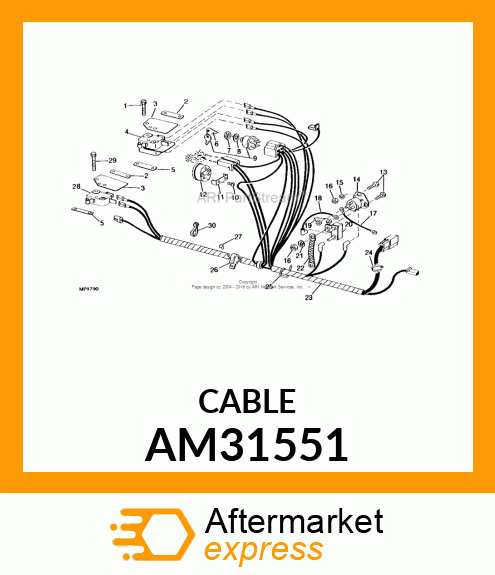 BATTERY TO SOLENOID CABLE AM31551