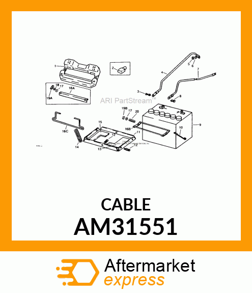 BATTERY TO SOLENOID CABLE AM31551