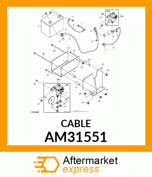 BATTERY TO SOLENOID CABLE AM31551