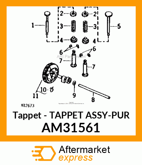 Tappet - TAPPET ASSY-PUR AM31561