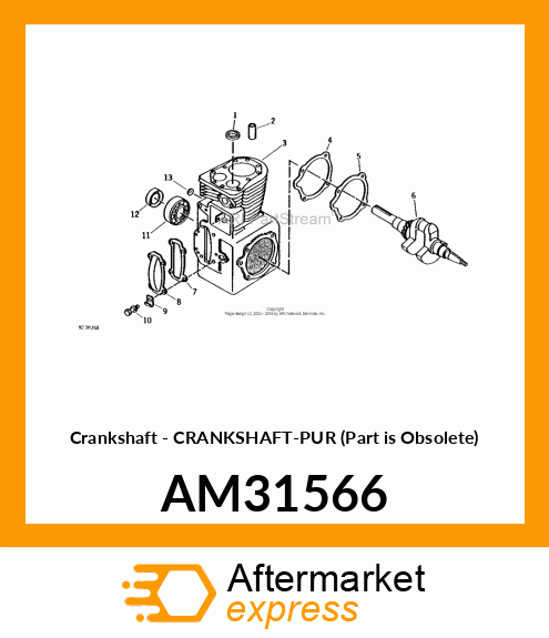 Crankshaft - CRANKSHAFT-PUR (Part is Obsolete) AM31566