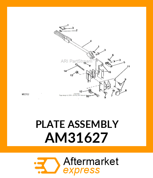 Plate - PLATE, WELDED PIVOT (31) AM31627