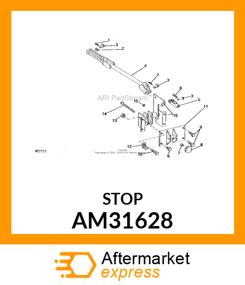 Stop - STOP, WELDED HITCH LIFT AM31628