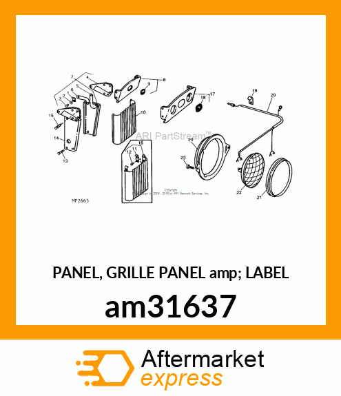 PANEL, GRILLE PANEL amp; LABEL am31637