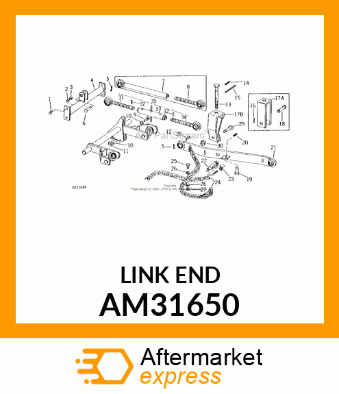 END, WELDED CENTER LINK (RH THREAD) AM31650