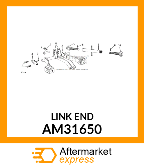 END, WELDED CENTER LINK (RH THREAD) AM31650