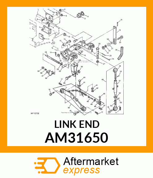 END, WELDED CENTER LINK (RH THREAD) AM31650