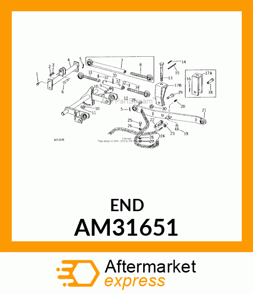 END, WELDED CENTER LINK (LH THREAD) AM31651