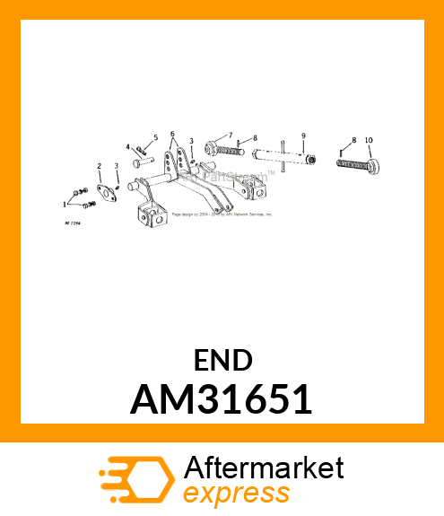 END, WELDED CENTER LINK (LH THREAD) AM31651