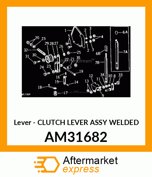 Lever - CLUTCH LEVER ASSY WELDED AM31682