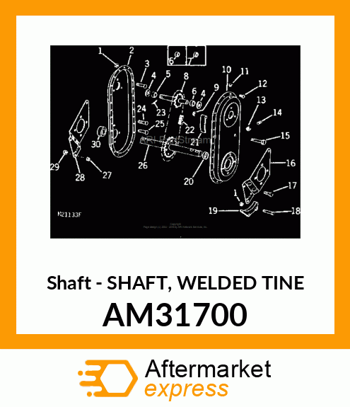 Shaft - SHAFT, WELDED TINE AM31700