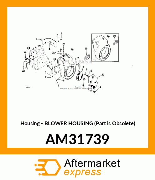 Housing - BLOWER HOUSING (Part is Obsolete) AM31739