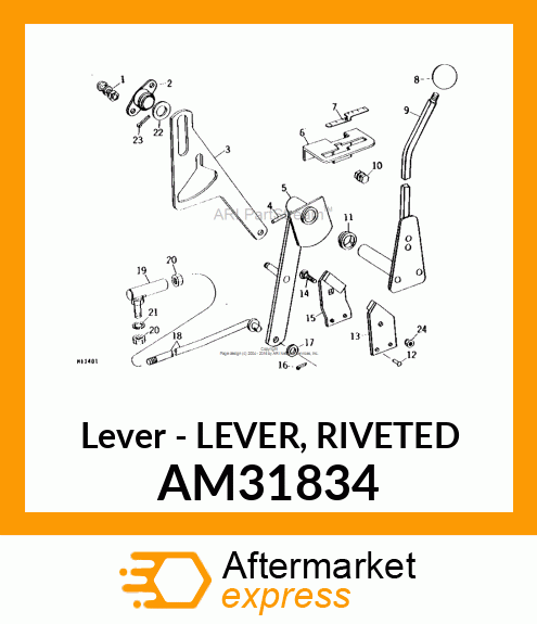 Lever - LEVER, RIVETED AM31834