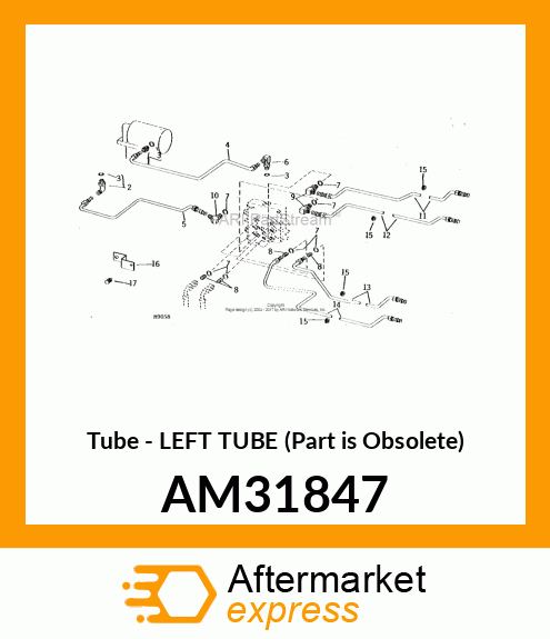 Tube - LEFT TUBE (Part is Obsolete) AM31847