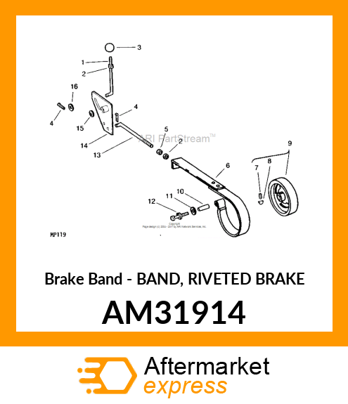 Brake Band - BAND, RIVETED BRAKE AM31914