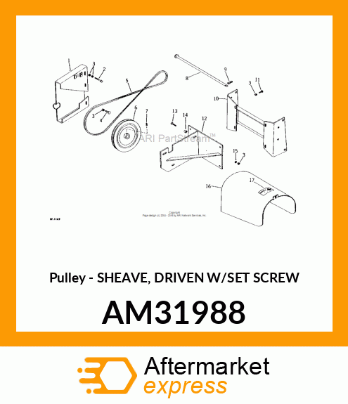 Pulley - SHEAVE, DRIVEN W/SET SCREW AM31988