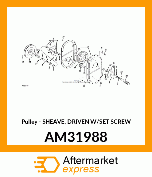 Pulley - SHEAVE, DRIVEN W/SET SCREW AM31988