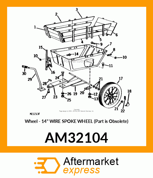 Wheel - 14" WIRE SPOKE WHEEL (Part is Obsolete) AM32104