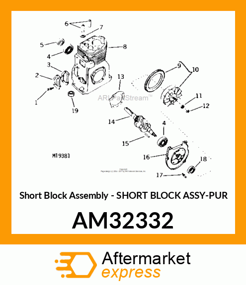 Short Block Assembly - SHORT BLOCK ASSY-PUR AM32332