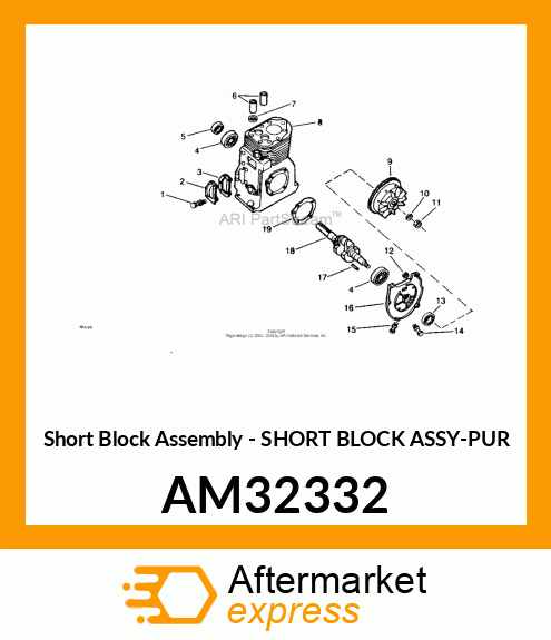 Short Block Assembly - SHORT BLOCK ASSY-PUR AM32332