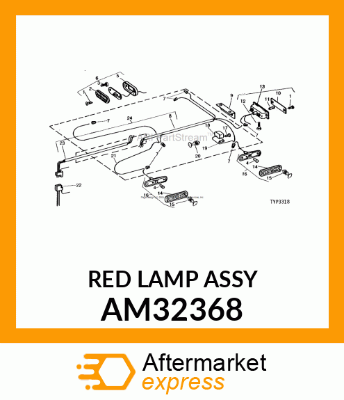 Tail Lamp - TAILLIGHT W/BULB & LENS AM32368