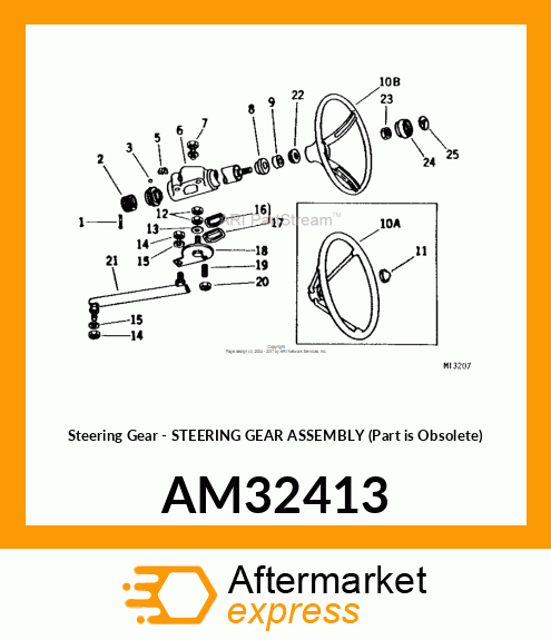 Steering Gear - STEERING GEAR ASSEMBLY (Part is Obsolete) AM32413