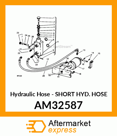 Hydraulic Hose - SHORT HYD. HOSE AM32587