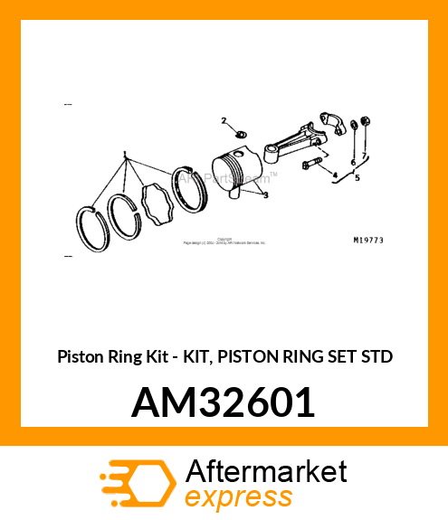 Piston Ring Kit - KIT, PISTON RING SET STD AM32601