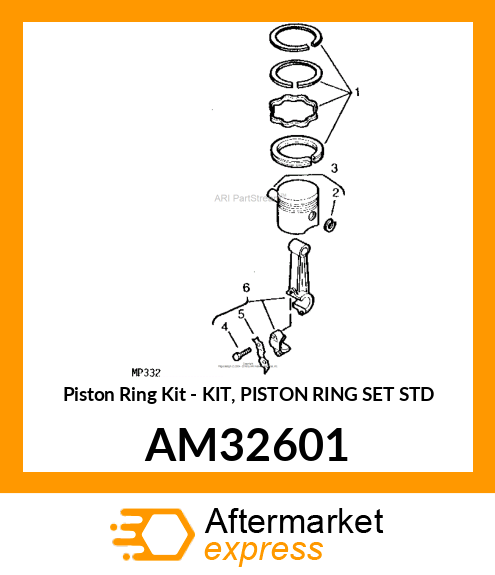 Piston Ring Kit - KIT, PISTON RING SET STD AM32601