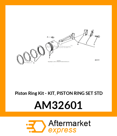 Piston Ring Kit - KIT, PISTON RING SET STD AM32601