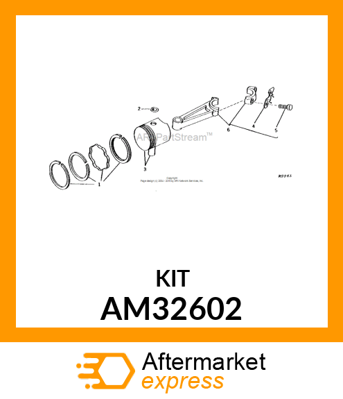 Piston Ring Kit - KIT, PISTON RING SET .010 OVERSIZE AM32602