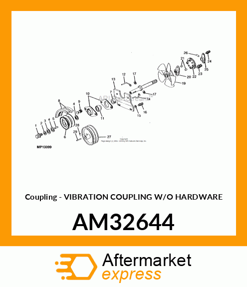 Coupling - VIBRATION COUPLING W/O HARDWARE AM32644